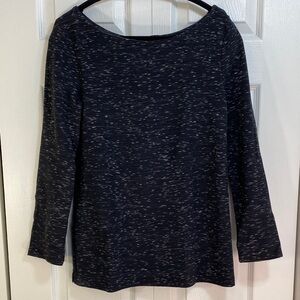 Old Navy Tunic Top in Space Dye Black and Gray, M Tall